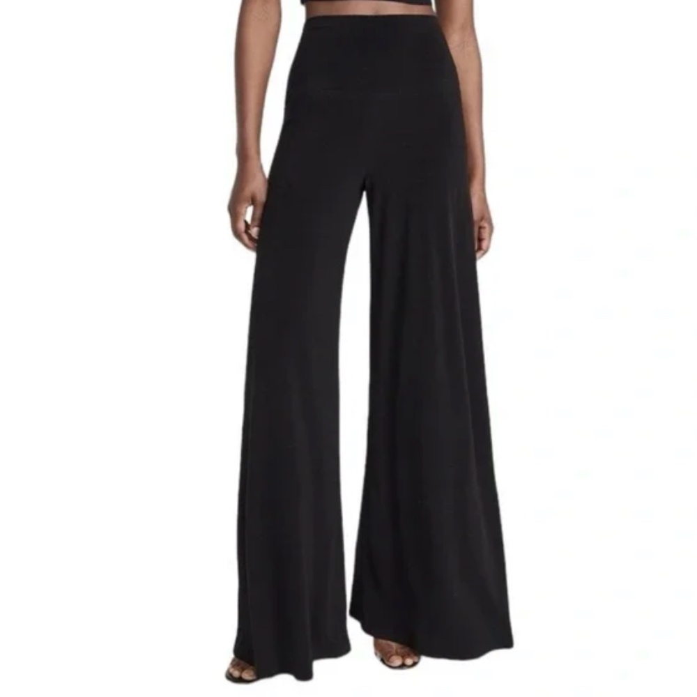 Norma Kamali Black Elephant Wide Leg‎ Pull On Pants Size Medium